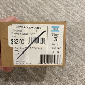 Toms toddler size 3 barely used!